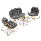 Meble ogrodowe - Zestaw mebli wypoczynkowych RODOS CAFFE Natural/Grey - Focus Garden - miniaturka - grafika 1