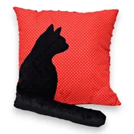 Kołdry i poduszki dla dzieci - Poduszka kotek z ogonem poduszka kot 3D kropki - miniaturka - grafika 1