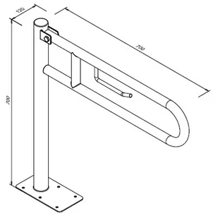 Poręcz przysedesowa uchylna dla niepełnosprawnych Faneco S32UUWCW7P SW B 70 cm - Akcesoria dla osób starszych i niepełnosprawnych - miniaturka - grafika 2