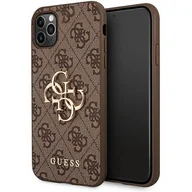 Etui i futerały do telefonów - Guess GUHCN584GMGBR iPhone 11 Pro brązowy/brown hardcase 4G Big Metal Logo GUE001456 - miniaturka - grafika 1
