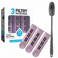 Wkłady filtrujące - 3x Filtr do butelki Dafi Soft Solid jagodowy + uniwersalna szczoteczka - miniaturka - grafika 1