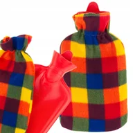 Termofory - Termofor Gumowy Pokrowiec Polarowy Duży 2L Kratka - miniaturka - grafika 1