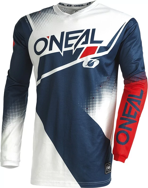O'Neal O'Neal Element Koszulka rowerowa z zamkiem błyskawicznym Mężczyźni, niebieski/biały XL 2022 Koszulki z długim rękawem E003-015