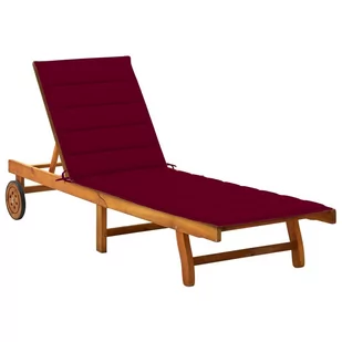 vidaXL Ogrodowy leżak z poduszką lite drewno akacjowe 3061353 - Leżaki ogrodowe - miniaturka - grafika 1