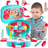 Zabawy w naśladowanie dorosłych - Duży zestaw lekarski, mały lekarz, doktor w walizce, zestaw małego lekarza. - miniaturka - grafika 1