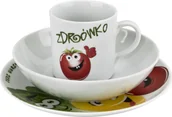 Miseczki i talerzyki dla dzieci - Lubiana Zestaw naczyń dla dzieci Zdrówko porcelanowy - miniaturka - grafika 1