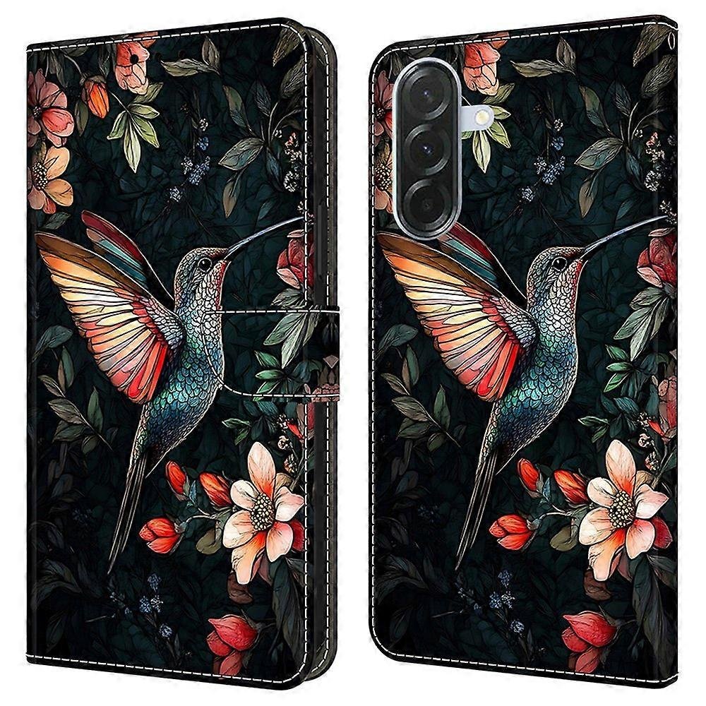 Dla Samsung Galaxy A56 5G Skórzane etui Wzór Drukowanie Portfel Stojak Stojak Klapka Pokrowiec na telefon - Zielona Sroka Wielobarwny Green Magpie