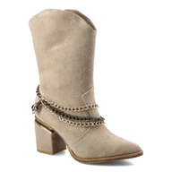 Mokasyny damskie - Carinii, Botki, B7174_-O17-000-000-E03 Beż, rozmiar 38 - miniaturka - grafika 1