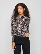 Koszulki i topy damskie - Vila Koszulka w kolorze kremowo-czarnym - miniaturka - grafika 1