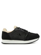 Sneakersy damskie - Calvin Klein Jeans Sneakersy Runner Laceup Low Mg Media YW0YW01644 Czarny - miniaturka - grafika 1