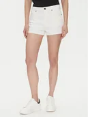 Spodenki damskie - Guess Jeans Szorty jeansowe W5GD0Y D5M62 Biały Regular Fit - miniaturka - grafika 1