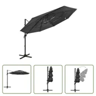 Parasole ogrodowe - The Living Store 4-poziomowy parasol na aluminiowym słupku - antracytowy - 3x3 m - Parasol Ogrodowy - miniaturka - grafika 1