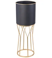 Donice - Osłonka metalowa na nóżkach SWEN black&gold, wys. 70 cm - śr. 22 cm - miniaturka - grafika 1