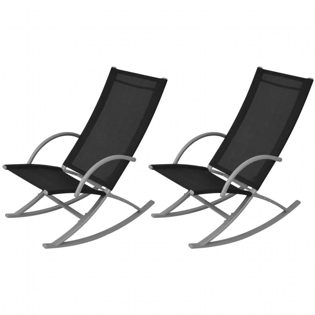 vidaXL vidaXL Ogrodowe krzesła bujane, 2 szt., czarne