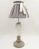 Lampy stojące - Lampka w stylu prowansalskim koronka kryształek 42,5x20 cm - miniaturka - grafika 1