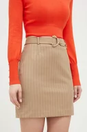 Spódnice - Morgan spódnica kolor beżowy mini ołówkowa - miniaturka - grafika 1