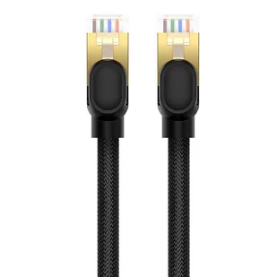 Kabel sieciowy kat. 8 Baseus Ethernet RJ45, 40Gbps, 1m (czarny) - Kable miedziane - miniaturka - grafika 4