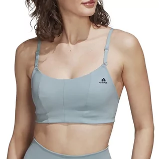 Bielizna sportowa damska - Biustonosz sportowy adidas Yoga Studio Light-Support HF2269 - niebieski - grafika 1