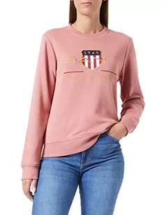 GANT Damski sweter Archive Shield z dekoltem w kształcie litery C, terakota różowa, XL - Swetry damskie - miniaturka - grafika 1