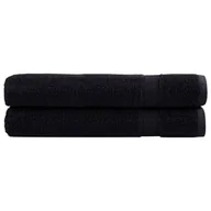Ręczniki - vidaXL Ręczniki premium SOLUND, 2 szt., czarne, 100x200 cm, 600 g/cm² - miniaturka - grafika 1