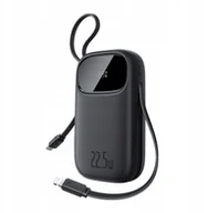 Powerbanki - Powerbank Baseus EnerFill FC31 20000mAh 22.5W z wyświetlaczem cyfrowym i 2 wbudowanymi kablami USB-C + Lightning - czarny - miniaturka - grafika 1