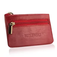 Etui na klucze - Małe, skórzane etui na klucze, BETLEWSKI, czerwone, 6,5x9,5 cm - miniaturka - grafika 1
