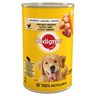 PEDIGREE Adult puszka 6x400g - mokra karma pełnoporcjowa dla dorosłych psów, z kurczakiem i marchewką w galaretce - Mokra karma dla psów - miniaturka - grafika 1