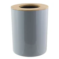 Kosze na śmieci - Kosz okrągły z pokrywą bambusową 19 x 19 x 24 cm PP szary - miniaturka - grafika 1