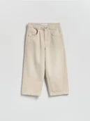 Spodnie i spodenki dla chłopców - Reserved - Bawełniane spodnie - beżowy - miniaturka - grafika 1