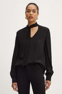 Bluzki damskie - Armani Exchange bluzka damska kolor czarny gładka 6DYH04 YN6UZ - miniaturka - grafika 1