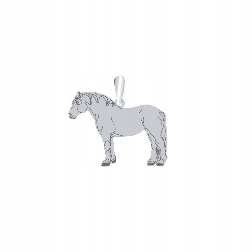 Zawieszka Srebrna z Koń Perszeron 925 Prezent Biżuteria Kobieta GRAWER