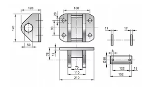 Mocowanie siłownika A40050013 PENTA - Akcesoria do hydrauliki siłowej - miniaturka - grafika 3