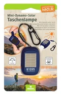 Latarki - moses. Expedition Natur Mini Dynamo solarna latarka dla dzieci, latarka akumulatorowa z korbą ręczną i panelem słonecznym, z 3 jasnymi diodami LED i paskiem na rękę - miniaturka - grafika 1