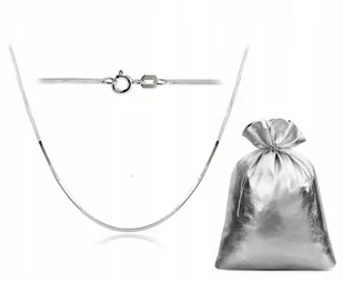 Srebrny łańcuszek ŻMIJKA LINKA 50 cm próba 925 L1 - Łańcuszki - miniaturka - grafika 1