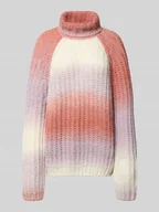 Swetry damskie - Sweter z dzianiny z golfem - miniaturka - grafika 1