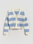 Swetry dla dziewczynek - Reserved - Rozpinany kardigan z wiskozą - jasnoniebieski - miniaturka - grafika 1