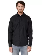 Koszule męskie - Som Męska koszula D330038 w paski, czarna, L, czarny, L - miniaturka - grafika 1