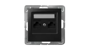 Ospel IMPRESJA Gniazdo komputerowe podwójne, kat. 5e MMC czarny metalik GPK-2Y/K/m/33 GPK-2Y/K/m/33 - Gniazdka elektryczne - miniaturka - grafika 1