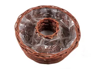 Okrągły Wiklinowy Kosz Z Dziurą 31x31x11h cm - Pozostałe akcesoria do uprawy roślin - miniaturka - grafika 1