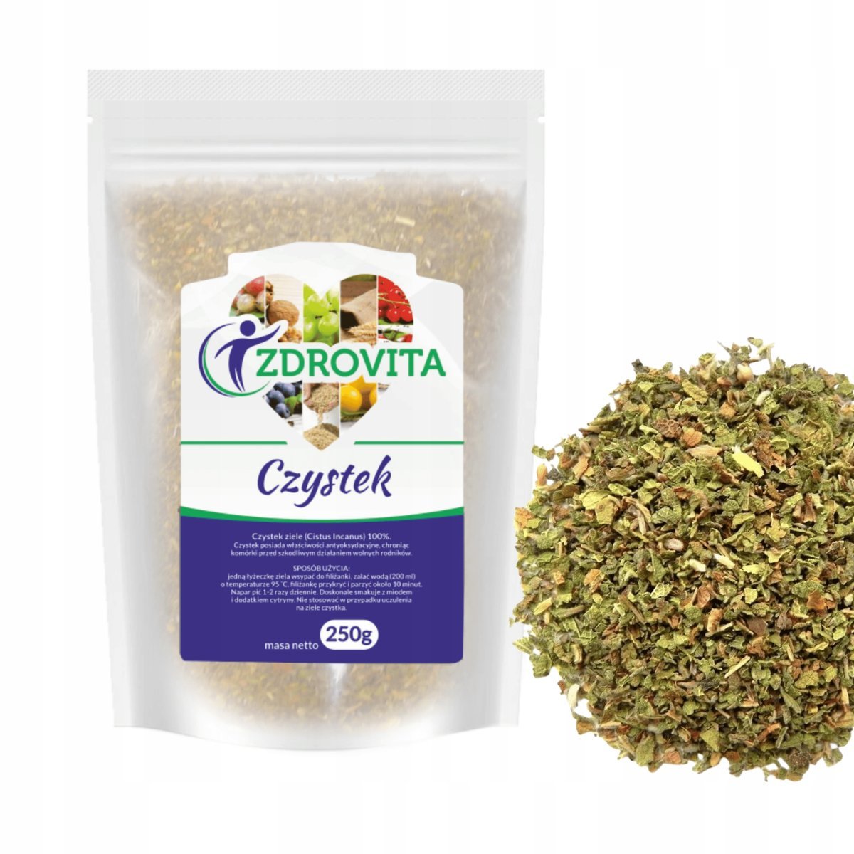 Czystek Ziele naturalny odporność detox Zdrovita 250g