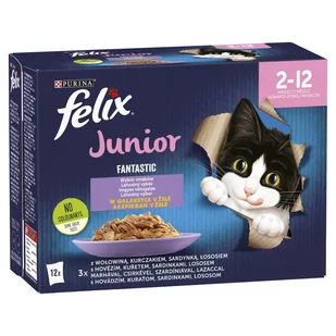 Purina Felix Fantastic Junior w galaretce;12x85g 50104-uniw - Mokra karma dla kotów - miniaturka - grafika 1