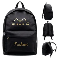 Plecaki szkolne i tornistry - Plecak szkolny, Pusheen, jednokomorowy, czarno - złoty kot - miniaturka - grafika 1