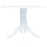 Stoły - vidaXL Stół biały, 106 cm, lite drewno kauczukowca - miniaturka - grafika 1