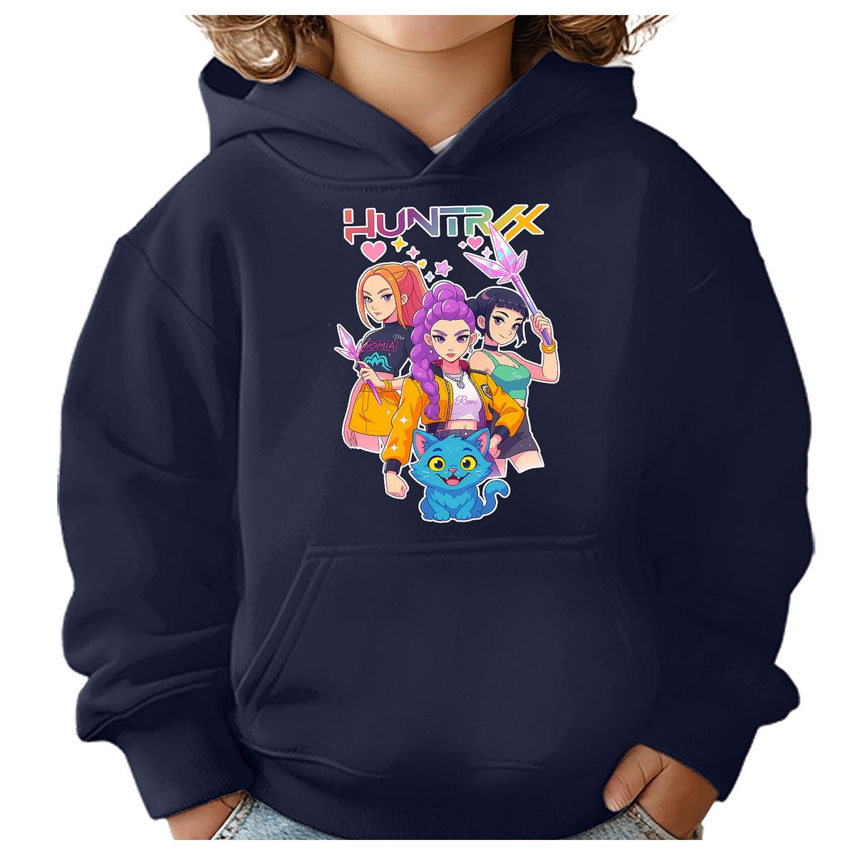 BLUZA DZIECIĘCA K-POPOWE ŁOWCZYNIE DEMONÓW HUNTRIX 122-128 Z KAPTUREM