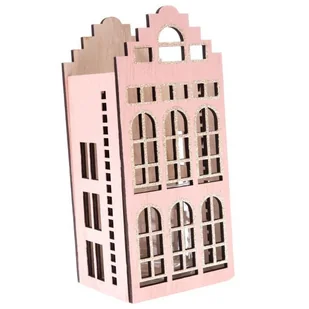 Drewniany świecznik lampion świeca róż na święta - Świeczniki - miniaturka - grafika 1