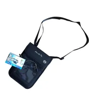 Portfele - Portfel na szyję Uchwyt na paszport Portfel na dokumenty podróżne Materiał nylonowy .3×6,3×0,4 cala Wodoodporny 1 zestaw Czarny 21.00X16.00X1.00CM - miniaturka - grafika 1