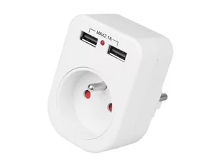 Złodziejka Rozgałęźnik z ładowarką 2xUSB R-1USB - Przedłużacze i rozgałęźniki - miniaturka - grafika 1