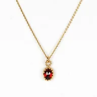 Naszyjniki - Minimalistyczny złoty naszyjnik z granatem w stylu Vintage - miniaturka - grafika 1