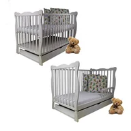 Łóżeczka i kojce - Bobas, Łóżeczko z szufladą/Tapczanik, Julia, Białe - miniaturka - grafika 1