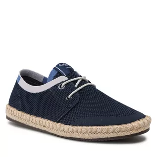 Espadryle damskie - Pepe Jeans Espadryle Tourist Lace UP PMS10300 Navy 595 - grafika 1